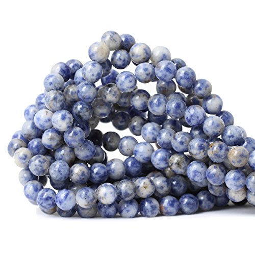 Natürliche blau-weiße Sodalith-Edelsteine, rund, lose Perlen für Schmuckherstellung, 1 Strang, 38,1 cm, 45 Stück Natürliche blau-weiße Sodalith-Edelsteine, rund, lose Perlen für Schmuckherstellung, 1 Strang, 38,1 cm, 45 Stück von ADSUBHSJFAKK