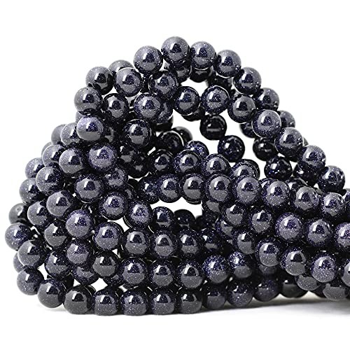 Natürliche blaue Sandstein-Edelsteine, rund, lose Perlen, Steinperlen für Schmuckherstellung, DIY, 1 Strang, 38,1 cm, 45 Stück Natürliche blaue Sandstein-Edelsteine, rund, lose Perlen, Steinperlen für Schmuckherstellung, DIY, 1 Strang, 38,1 cm, 45 Stück von ADSUBHSJFAKK