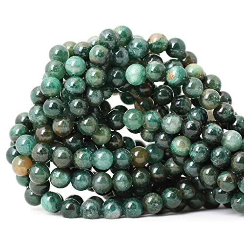 Natürliche grüne Glimmer-Edelsteine, glatte Oberfläche, rund, lose Perlen für Schmuckherstellung, 1 Strang, 38,1 cm, 45 Stück Natürliche grüne Glimmer-Edelsteine, glatte Oberfläche, rund, lose Perlen für Schmuckherstellung, 1 Strang, 38,1 cm, 45 Stück von ADSUBHSJFAKK