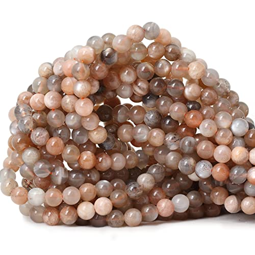 Natürliche orangefarbene Mondstein-Edelsteine, rund, lose Perlen für selbstgemachte Armbänder, Halsketten, Ohrringe, Schmuckherstellung, 1 Strang, 38,1 cm, 60 Stück Natürliche orangefarbene Mondstein-Edelsteine, rund, lose Perlen für selbstgemachte Armbänder, Halsketten, Ohrringe, Schmuckherstellung, 1 Strang, 38,1 cm, 60 Stück von ADSUBHSJFAKK