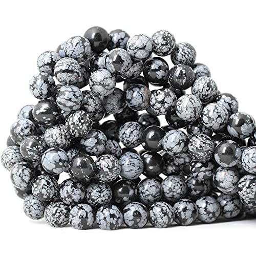 Natürliche schwarze Schneeflocken-Obsidian-Edelstein, rund, lose Perlen, Steinperlen für Schmuckherstellung, DIY, 1 Strang, 38,1 cm, 35 Stück Natürliche schwarze Schneeflocken-Obsidian-Edelstein, rund, lose Perlen, Steinperlen für Schmuckherstellung, DIY, 1 Strang, 38,1 cm, 35 Stück von ADSUBHSJFAKK