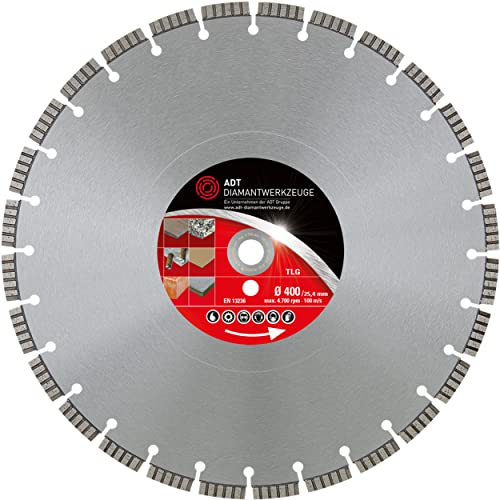 ADT DIAMANTWERKZEUGE | Diamanttrennscheibe TLG Premium für Stahlbeton, Stein und Granit | Ø 400/25,4 mm ADT DIAMANTWERKZEUGE | Diamanttrennscheibe TLG Premium für Stahlbeton, Stein und Granit | Ø 400/25,4 mm von ADT DIAMANTWERKZEUGE Ein Unternehmen der ADT Group