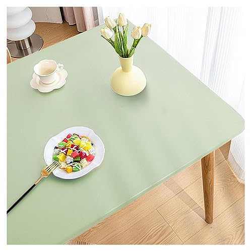 Kunstleder Tischdecke mit Elastischem Rand Rutschfest, PU Leder Esstisch Unterlagen, Leder Tischtuch Wasserdichte Fleckabweisend, Wetterfest Tischauflage Terrassentisch/Gartentisch(90x140cm,Light Gr von ADTEMP