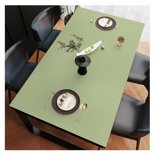 Schutzmatte aus Kunstleder, schmutzabweisend, aus Leder, wasserdicht, rutschfest, große Größe, Esstisch, Tischdecke für Couchtisch, leicht zu reinigen (90 x 180 cm, hell) von ADTEMP