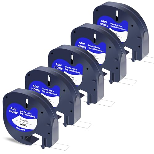 ADV Home. Kompatibel Dymo LetraTag Etikettenband – Kompatibles Dymo Etiketten Ersatzband 12mm x 4m Schwarz auf Weiß – Kunststoffband für Dy mo LetraTag Beschriftungsgerät ADV Home. Kompatibel Dymo LetraTag Etikettenband – Kompatibles Dymo Etiketten Ersatzband 12mm x 4m Schwarz auf Weiß – Kunststoffband für Dy mo LetraTag Beschriftungsgerät von ADV Home