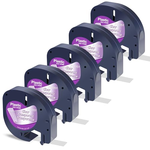 Klebeband, kompatibel mit Dymo LetraTag, 12 mm x 4 m, transparent, Ersatz-Pack für Dymo LetraTag XR, 200B, 100H, QX50 Klebeband, kompatibel mit Dymo LetraTag, 12 mm x 4 m, transparent, Ersatz-Pack für Dymo LetraTag XR, 200B, 100H, QX50 von ADV Home