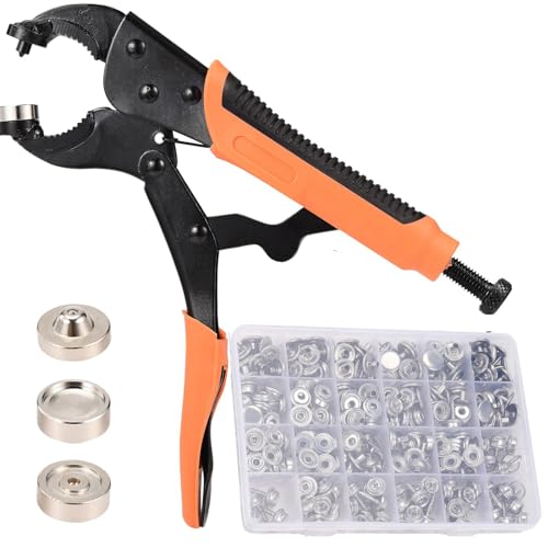 ADWOLT Druckknopf Set mit Zange und 100 Ösen Ø10mm-Magnetische Ösenpresse aus gehärtetem Stahl für Stoffe & Planen - Praktische Ösenstanze für Planenösen & Metallösen ADWOLT Druckknopf Set mit Zange und 100 Ösen Ø10mm-Magnetische Ösenpresse aus gehärtetem Stahl für Stoffe & Planen - Praktische Ösenstanze für Planenösen & Metallösen von ADWOLT