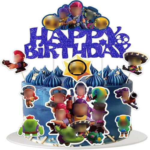 9Stück Tortendeko Jungen, Nichtessbare, Kuchen Deko Kindergeburtstag aus Papier, Cake Topper Set für Kinder Geburtstag Party Kuchen Dekoration Supplies von ADYEKSD
