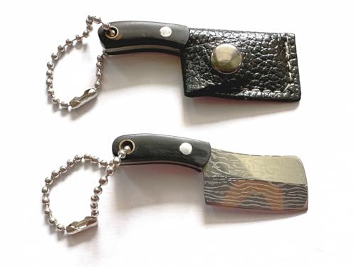AE-GLAS Kleines Messer Taschenmesser für Schlüsselanhänger mit Holzgriff und Schutzkappe, Klein aus Edelstahl, Mini Cuttermesser, Paketöffner für Hosentasche, Handtasche (Schwarz 30-39) von AE-GLAS