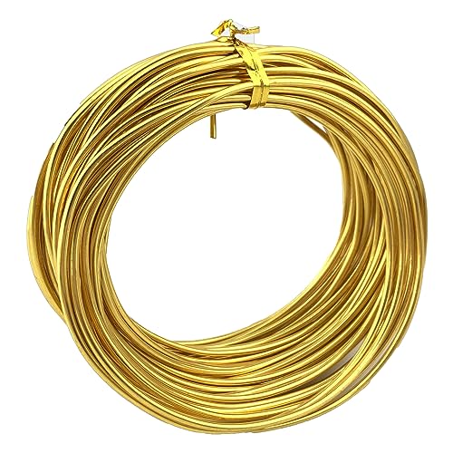 AEAOA Aluminiumdraht, biegbar, Metalldraht, für Schmuck, Basteln, Perlen, Blumenherstellung, Schmuckherstellung, Puppenherstellung (12 Gauge, Hellgold) von AEAOA