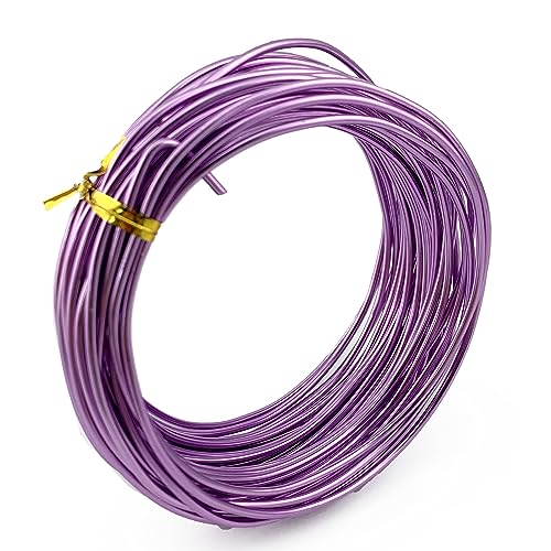 AEAOA Aluminiumdraht, biegbar, Metalldraht, für Schmuck, Basteln, Perlen, Blumenherstellung, Schmuckherstellung, Puppenherstellung (12 Gauge, Hellviolett) von AEAOA