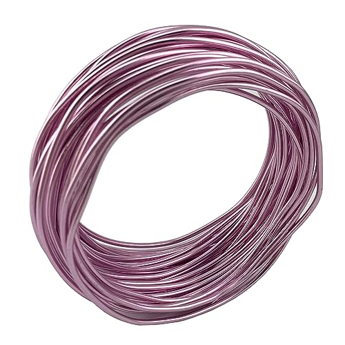 AEAOA Aluminiumdraht, biegbar, Metalldraht, für Schmuck, Basteln, Perlen, Blumenherstellung, Schmuckherstellung, Puppenherstellung (12 Gauge, Rosa) von AEAOA