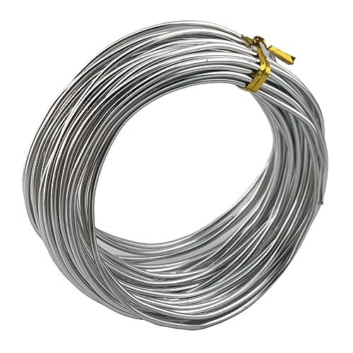 AEAOA Aluminiumdraht, biegbar, Metalldraht, für Schmuck, Basteln, Perlen, Blumenherstellung, Schmuckherstellung, Puppenherstellung (18 Gauge, silberfarben) von AEAOA
