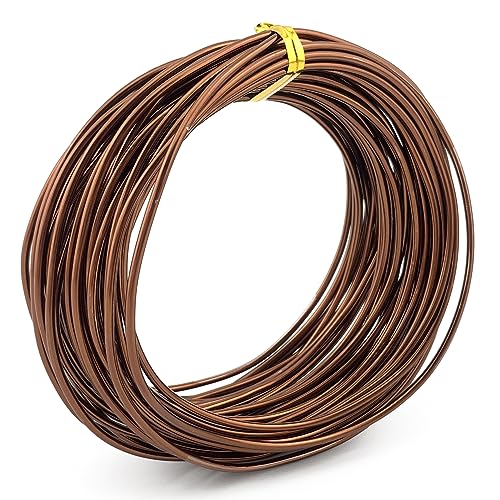 AEAOA Aluminiumdraht, biegbar, Metalldraht, für Schmuck, Basteln, Perlen, Blumenherstellung, Schmuckherstellung, Puppenherstellung (9 Gauge, Bronzefarbe) von AEAOA