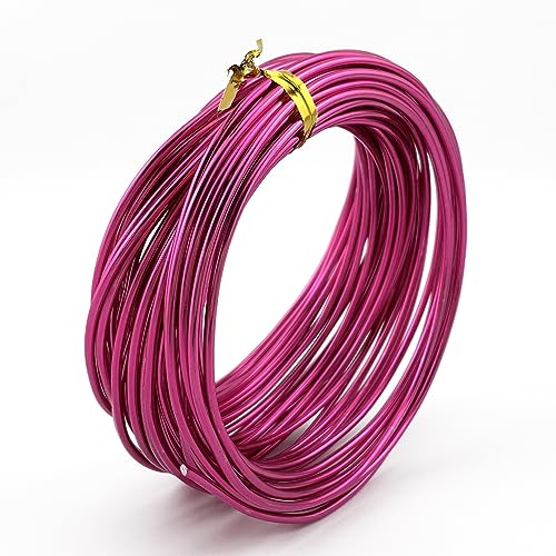 AEAOA Aluminiumdraht, biegsam, für Schmuck, Basteldraht, Perlen, Blumenherstellung, Schmuckherstellung, Puppenherstellung (12 Gauge, Fuchsia) von AEAOA