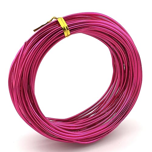 AEAOA Aluminiumdraht, biegsam, für Schmuck, Basteldraht, Perlen, Blumenherstellung, Schmuckherstellung, Puppenherstellung (18 Gauge, tiefes Fuchsia) von AEAOA