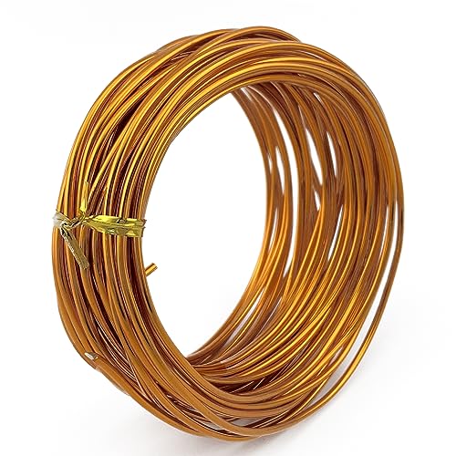 AEAOA Goldfarbener Aluminium-Basteldraht, 9 m, poliert, ideal für Schmuckherstellung, Puppenskelette, Ornamente AEAOA Goldfarbener Aluminium-Basteldraht, 9 m, poliert, ideal für Schmuckherstellung, Puppenskelette, Ornamente von AEAOA