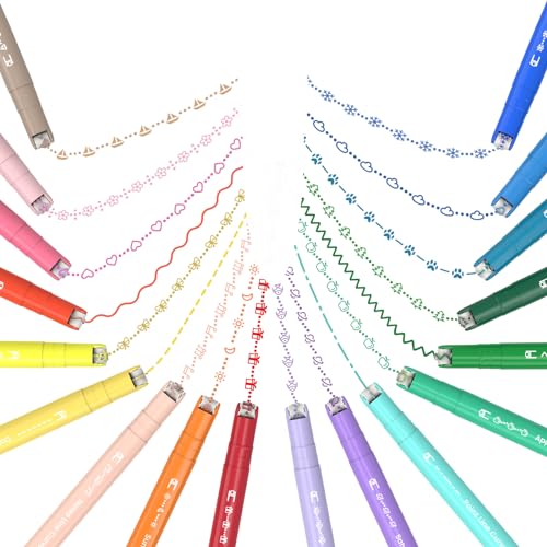 AECHY 18 Stück Doppelspitze Textmarker Set,Kurven Highlighter mit 18 Verschiedenen Mustern und 18 Farben feine Linien, Malstifte Marker für Künstler, Uni oder Büro,Färbung Scrapbooking AECHY 18 Stück Doppelspitze Textmarker Set,Kurven Highlighter mit 18 Verschiedenen Mustern und 18 Farben feine Linien, Malstifte Marker für Künstler, Uni oder Büro,Färbung Scrapbooking von AECHY