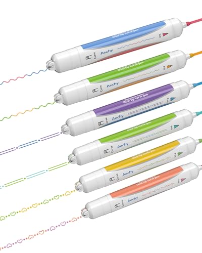 AECHY Farbige Kurvenstifte mit zwei Spitzen, Filzstifte für 6 Farben und 3 Wellenlinienstile, zweifarbiger Kurventextmarker zum Notieren, Tagebuchschreiben, Scrapbooking und für Schulbedarf für Kinder AECHY Farbige Kurvenstifte mit zwei Spitzen, Filzstifte für 6 Farben und 3 Wellenlinienstile, zweifarbiger Kurventextmarker zum Notieren, Tagebuchschreiben, Scrapbooking und für Schulbedarf für Kinder von AECHY