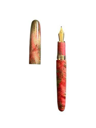 AEHON Füllfederhalter aus stabilisiertem Holz, lange Messerspitze, Schreibtinte, Stift, Schule, Bürobedarf, Studenten, Schreibgeschenk, Rot / Grün, handpoliert, F AEHON Füllfederhalter aus stabilisiertem Holz, lange Messerspitze, Schreibtinte, Stift, Schule, Bürobedarf, Studenten, Schreibgeschenk, Rot / Grün, handpoliert, F von AEHON