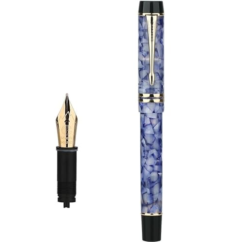 AEHON Pipetten-Füllfederhalter, vollständig transparent, F/M/gebogene Feder mit Konverter, große Kapazität, Tintenspeicherung, modisches Geschenkstift (B) von AEHON