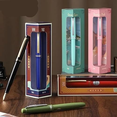 AEHON Retro-Füllfederhalter, Kalligraphie-Praxis, Schreibwaren mit nachfüllbarer Tinte, Student Office, Signaturstift (Weiß, EF 0,3 mm) von AEHON