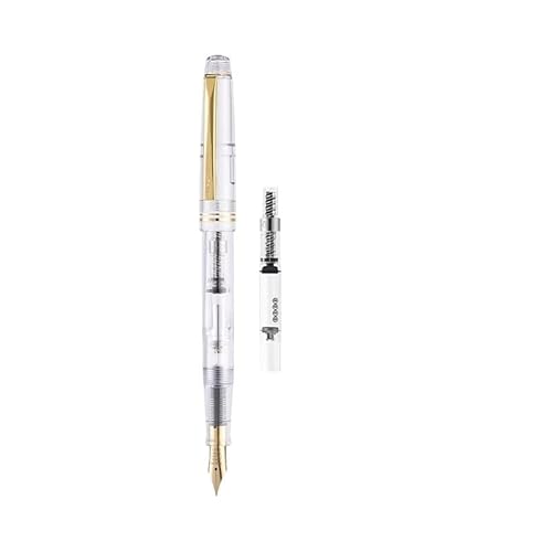 AEHON Retro-Füllfederhalter, Kalligraphie-Praxis, Schreibwaren mit nachfüllbarer Tinte, Student Office, Signaturstift (transparent, M 0,5–0,6 mm) von AEHON