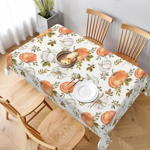 Herbst-Tischdecke, rechteckig, Aquarell, Orange, Weiß, Kürbis, Ahornblatt, Tischdecke, Erntedankfest, Tischdecken, Bauernhaus, dekorativ für Zuhause, Küche, Esszimmer, Party Herbst-Tischdecke, rechteckig, Aquarell, Orange, Weiß, Kürbis, Ahornblatt, Tischdecke, Erntedankfest, Tischdecken, Bauernhaus, dekorativ für Zuhause, Küche, Esszimmer, Party von AEIOAE