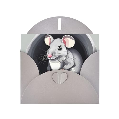 AEKGOHP Graue Grußkarte Maus im Loch, Drucke für festliche Geburtstagsparty-Einladung AEKGOHP Graue Grußkarte Maus im Loch, Drucke für festliche Geburtstagsparty-Einladung von AEKGOHP