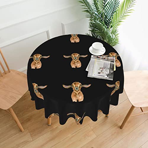 AEKGOHP Runde dekorative Tischdecke, 152,4 cm, Bauernhoftiere, Ziegen-Druck, wasserdicht, waschbar und wiederverwendbar, für Essen, Kaffee, Picknick, Hochzeit, Party AEKGOHP Runde dekorative Tischdecke, 152,4 cm, Bauernhoftiere, Ziegen-Druck, wasserdicht, waschbar und wiederverwendbar, für Essen, Kaffee, Picknick, Hochzeit, Party von AEKGOHP