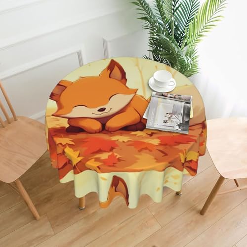 AEKGOHP Runde dekorative Tischdecke, 152,4 cm, Cartoon-Fuchs-Drucke, wasserdicht, waschbar und wiederverwendbar, für Essen, Kaffee, Picknick, Hochzeit, Party AEKGOHP Runde dekorative Tischdecke, 152,4 cm, Cartoon-Fuchs-Drucke, wasserdicht, waschbar und wiederverwendbar, für Essen, Kaffee, Picknick, Hochzeit, Party von AEKGOHP
