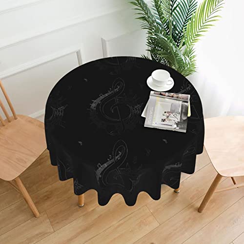 AEKGOHP Runde dekorative Tischdecke, 152,4 cm, Cartoon-Musikdrucke, wasserdicht, waschbar und wiederverwendbar, für Essen, Kaffee, Picknick, Hochzeit, Party AEKGOHP Runde dekorative Tischdecke, 152,4 cm, Cartoon-Musikdrucke, wasserdicht, waschbar und wiederverwendbar, für Essen, Kaffee, Picknick, Hochzeit, Party von AEKGOHP