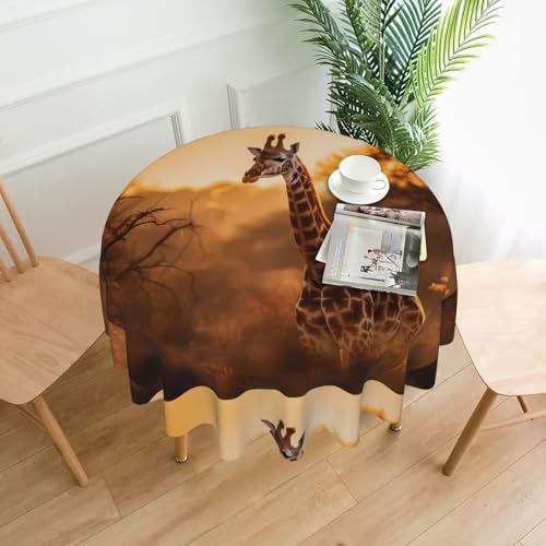AEKGOHP Runde dekorative Tischdecke, 152,4 cm, Giraffen-Drucke, wasserdicht, waschbar und wiederverwendbar, für Essen, Kaffee, Picknick, Hochzeit, Party AEKGOHP Runde dekorative Tischdecke, 152,4 cm, Giraffen-Drucke, wasserdicht, waschbar und wiederverwendbar, für Essen, Kaffee, Picknick, Hochzeit, Party von AEKGOHP