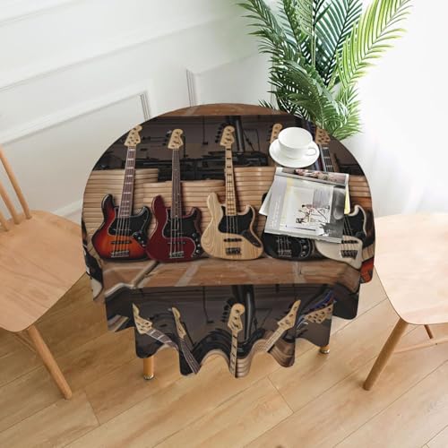AEKGOHP Runde dekorative Tischdecke, 152,4 cm, Gitarre, Bass, Musikinstrumente, Drucke, wasserdicht, waschbar und wiederverwendbar, für Essen, Kaffee, Picknick, Hochzeit, Party AEKGOHP Runde dekorative Tischdecke, 152,4 cm, Gitarre, Bass, Musikinstrumente, Drucke, wasserdicht, waschbar und wiederverwendbar, für Essen, Kaffee, Picknick, Hochzeit, Party von AEKGOHP