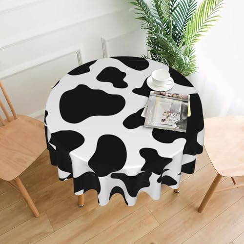 AEKGOHP Runde dekorative Tischdecke, 152,4 cm, Kuh-Punkt-Drucke, wasserdicht, waschbar und wiederverwendbar, für Essen, Kaffee, Picknick, Hochzeit, Party AEKGOHP Runde dekorative Tischdecke, 152,4 cm, Kuh-Punkt-Drucke, wasserdicht, waschbar und wiederverwendbar, für Essen, Kaffee, Picknick, Hochzeit, Party von AEKGOHP