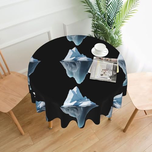 AEKGOHP Runde dekorative Tischdecke, 152,4 cm, Motiv: Eisberg, wasserdicht, waschbar und wiederverwendbar, für Essen, Kaffee, Picknick, Hochzeit, Party AEKGOHP Runde dekorative Tischdecke, 152,4 cm, Motiv: Eisberg, wasserdicht, waschbar und wiederverwendbar, für Essen, Kaffee, Picknick, Hochzeit, Party von AEKGOHP