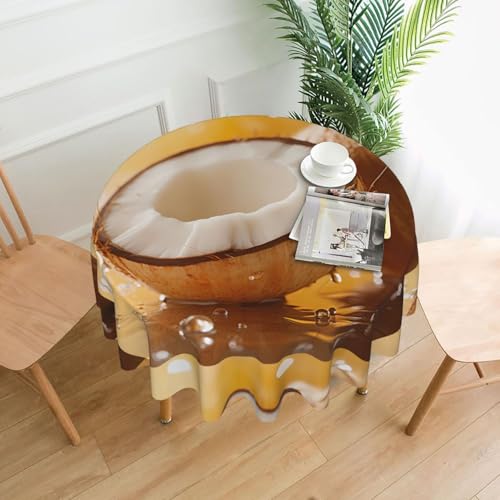 AEKGOHP Runde dekorative Tischdecke, 152,4 cm, Motiv: Früchte von Kokosnuss-Drucken, wasserdicht, waschbar und wiederverwendbar, für Essen, Kaffee, Picknick, Hochzeit, Party AEKGOHP Runde dekorative Tischdecke, 152,4 cm, Motiv: Früchte von Kokosnuss-Drucken, wasserdicht, waschbar und wiederverwendbar, für Essen, Kaffee, Picknick, Hochzeit, Party von AEKGOHP
