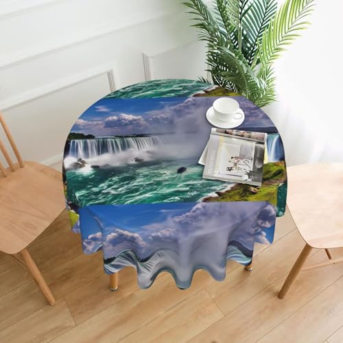 AEKGOHP Runde dekorative Tischdecke, 152,4 cm, Motiv: Niagarafälle, wasserdicht, waschbar und wiederverwendbar, für Essen, Kaffee, Picknick, Hochzeit, Party AEKGOHP Runde dekorative Tischdecke, 152,4 cm, Motiv: Niagarafälle, wasserdicht, waschbar und wiederverwendbar, für Essen, Kaffee, Picknick, Hochzeit, Party von AEKGOHP