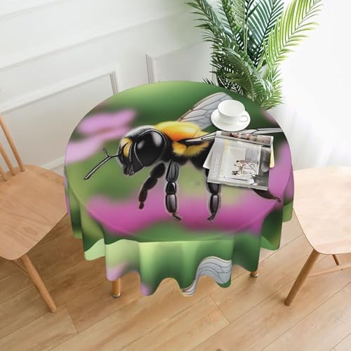 AEKGOHP Runde dekorative Tischdecke, 152,4 cm, Motiv: kleine Biene, wasserdicht, waschbar und wiederverwendbar, für Essen, Kaffee, Picknick, Hochzeit, Party AEKGOHP Runde dekorative Tischdecke, 152,4 cm, Motiv: kleine Biene, wasserdicht, waschbar und wiederverwendbar, für Essen, Kaffee, Picknick, Hochzeit, Party von AEKGOHP