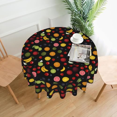 AEKGOHP Runde dekorative Tischdecke, 152,4 cm, Obstteller, bedruckt, wasserdicht, waschbar und wiederverwendbar, für Essen, Kaffee, Picknick, Hochzeit, Party AEKGOHP Runde dekorative Tischdecke, 152,4 cm, Obstteller, bedruckt, wasserdicht, waschbar und wiederverwendbar, für Essen, Kaffee, Picknick, Hochzeit, Party von AEKGOHP