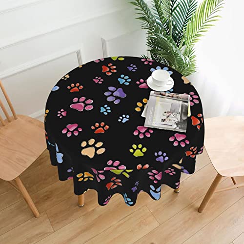 AEKGOHP Runde dekorative Tischdecke, 152,4 cm, Pfotenabdrucke, wasserdicht, waschbar und wiederverwendbar, für Essen, Kaffee, Picknick, Hochzeit, Party AEKGOHP Runde dekorative Tischdecke, 152,4 cm, Pfotenabdrucke, wasserdicht, waschbar und wiederverwendbar, für Essen, Kaffee, Picknick, Hochzeit, Party von AEKGOHP
