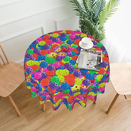 AEKGOHP Runde dekorative Tischdecke, 152,4 cm, Pickleball-Kugeln, Farbmuster, Drucke, wasserdicht, waschbar und wiederverwendbar, für Essen, Kaffee, Picknick, Hochzeit, Party AEKGOHP Runde dekorative Tischdecke, 152,4 cm, Pickleball-Kugeln, Farbmuster, Drucke, wasserdicht, waschbar und wiederverwendbar, für Essen, Kaffee, Picknick, Hochzeit, Party von AEKGOHP