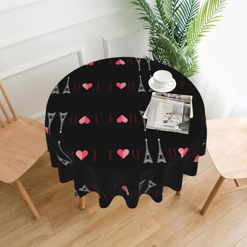 AEKGOHP Runde dekorative Tischdecke, 152,4 cm, True Love Prints, wasserdicht, waschbar und wiederverwendbar, für Essen, Kaffee, Picknick, Hochzeit, Party AEKGOHP Runde dekorative Tischdecke, 152,4 cm, True Love Prints, wasserdicht, waschbar und wiederverwendbar, für Essen, Kaffee, Picknick, Hochzeit, Party von AEKGOHP