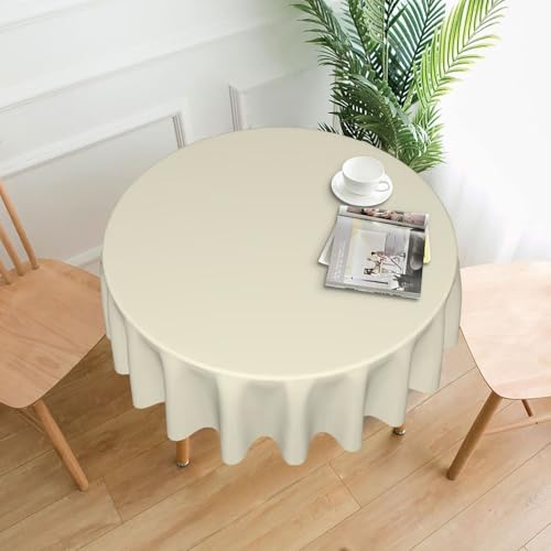 AEKGOHP Runde dekorative Tischdecke, 152,4 cm, cremefarbene Drucke, wasserdicht, waschbar und wiederverwendbar, für Essen, Kaffee, Picknick, Hochzeit, Party AEKGOHP Runde dekorative Tischdecke, 152,4 cm, cremefarbene Drucke, wasserdicht, waschbar und wiederverwendbar, für Essen, Kaffee, Picknick, Hochzeit, Party von AEKGOHP