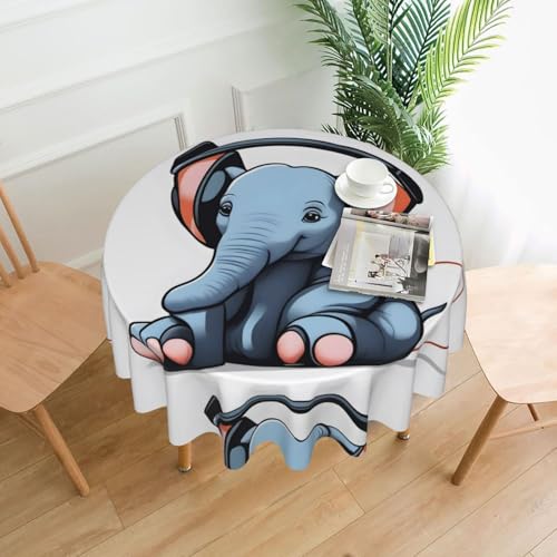 AEKGOHP Runde dekorative Tischdecke, 152,4 cm, der Elefant im Raum, bedruckt, wasserdicht, waschbar und wiederverwendbar, für Esszimmer, Kaffee, Picknick, Hochzeit, Party AEKGOHP Runde dekorative Tischdecke, 152,4 cm, der Elefant im Raum, bedruckt, wasserdicht, waschbar und wiederverwendbar, für Esszimmer, Kaffee, Picknick, Hochzeit, Party von AEKGOHP