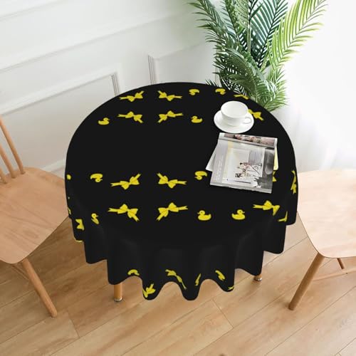 AEKGOHP Runde dekorative Tischdecke, 152,4 cm, gelbe Ente mit Schleifendruck, wasserdicht, waschbar und wiederverwendbar, für Esszimmer, Kaffee, Picknick, Hochzeit, Party AEKGOHP Runde dekorative Tischdecke, 152,4 cm, gelbe Ente mit Schleifendruck, wasserdicht, waschbar und wiederverwendbar, für Esszimmer, Kaffee, Picknick, Hochzeit, Party von AEKGOHP
