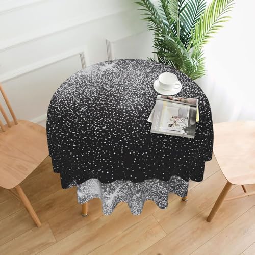 AEKGOHP Runde dekorative Tischdecke, 152,4 cm, glänzend, silberfarben, glitzernd, wasserdicht, waschbar und wiederverwendbar, für Essen, Kaffee, Picknick, Hochzeit, Party AEKGOHP Runde dekorative Tischdecke, 152,4 cm, glänzend, silberfarben, glitzernd, wasserdicht, waschbar und wiederverwendbar, für Essen, Kaffee, Picknick, Hochzeit, Party von AEKGOHP