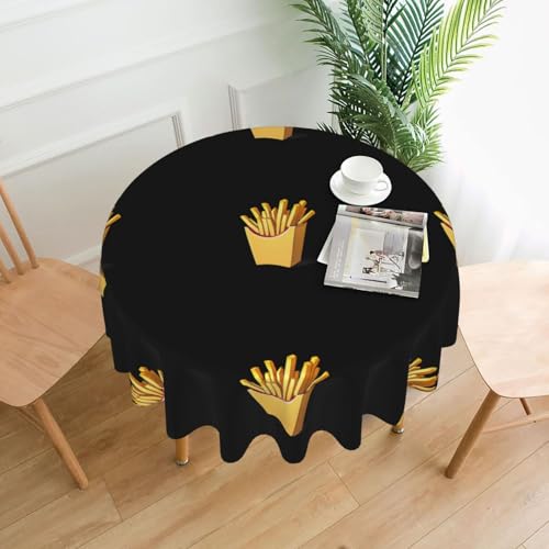 AEKGOHP Runde dekorative Tischdecke, 152,4 cm, köstliche Pommes Frites-Drucke, wasserdicht, waschbar und wiederverwendbar, für Esszimmer, Kaffee, Picknick, Hochzeit, Party AEKGOHP Runde dekorative Tischdecke, 152,4 cm, köstliche Pommes Frites-Drucke, wasserdicht, waschbar und wiederverwendbar, für Esszimmer, Kaffee, Picknick, Hochzeit, Party von AEKGOHP