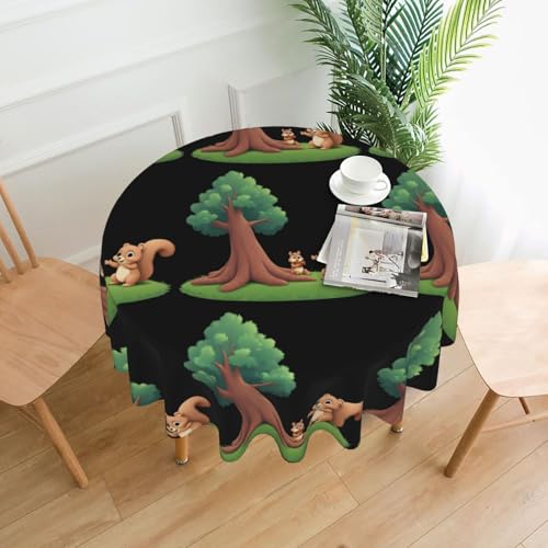AEKGOHP Runde dekorative Tischdecke, 152,4 cm, neugierige kleine Eichhörnchen-Drucke, wasserdicht, waschbar und wiederverwendbar, für Essen, Kaffee, Picknick, Hochzeit, Party AEKGOHP Runde dekorative Tischdecke, 152,4 cm, neugierige kleine Eichhörnchen-Drucke, wasserdicht, waschbar und wiederverwendbar, für Essen, Kaffee, Picknick, Hochzeit, Party von AEKGOHP