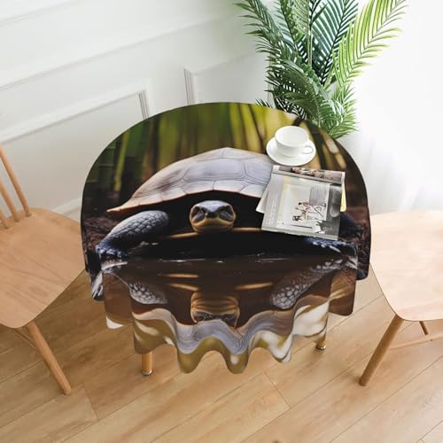 AEKGOHP Runde dekorative Tischdecke, 152,4 cm, niedliches Schildkrötenmuster, wasserdicht, waschbar und wiederverwendbar, für Essen, Kaffee, Picknick, Hochzeit, Party AEKGOHP Runde dekorative Tischdecke, 152,4 cm, niedliches Schildkrötenmuster, wasserdicht, waschbar und wiederverwendbar, für Essen, Kaffee, Picknick, Hochzeit, Party von AEKGOHP